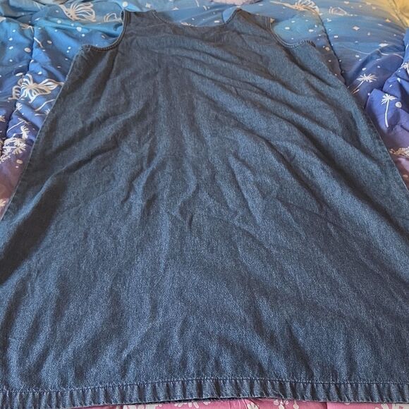 Comfort Corner Blue Denim Sleeveless Embroidered Long Shift Dress Women Size 2X - Picture 4 of 6